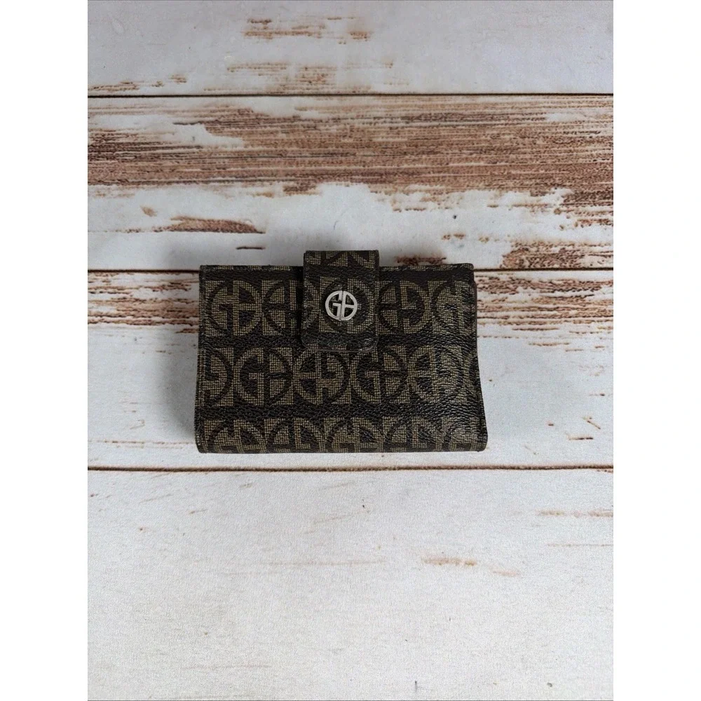 Giani Bernini Brown Genuine Leather Framed Organizer Wallet Womens Compact